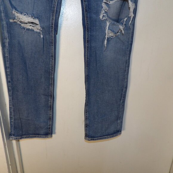 Silver Distressed Boyfriend Jeans Sz 31 - Picture 3 of 7
